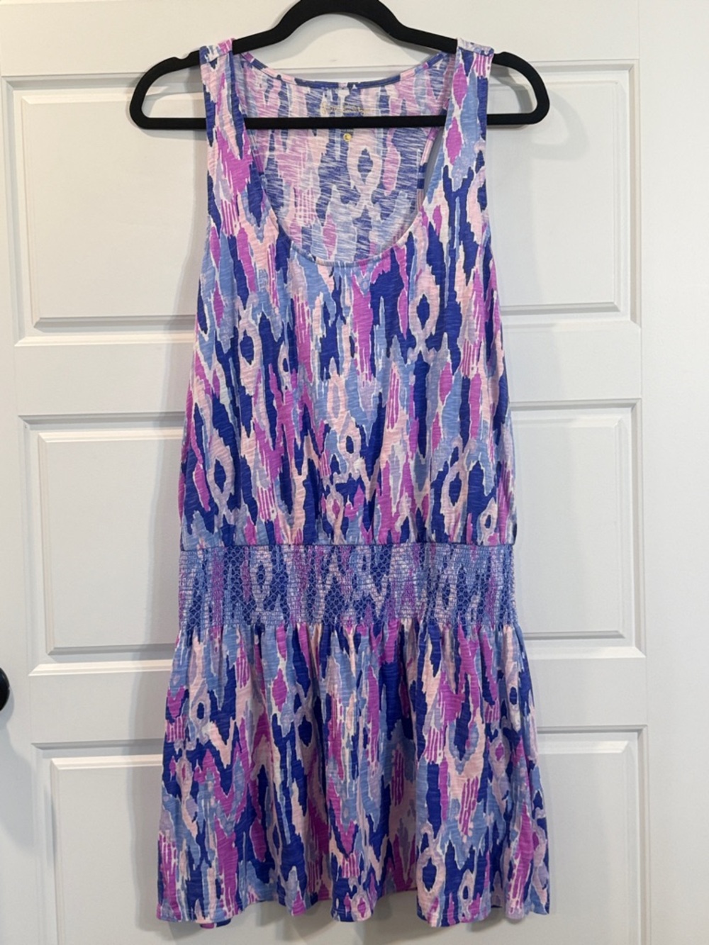Lilly Pulitzer Lux Tideline Amethyst One Too Many Knit Smock Tank Dress large - Picture 2 of 8